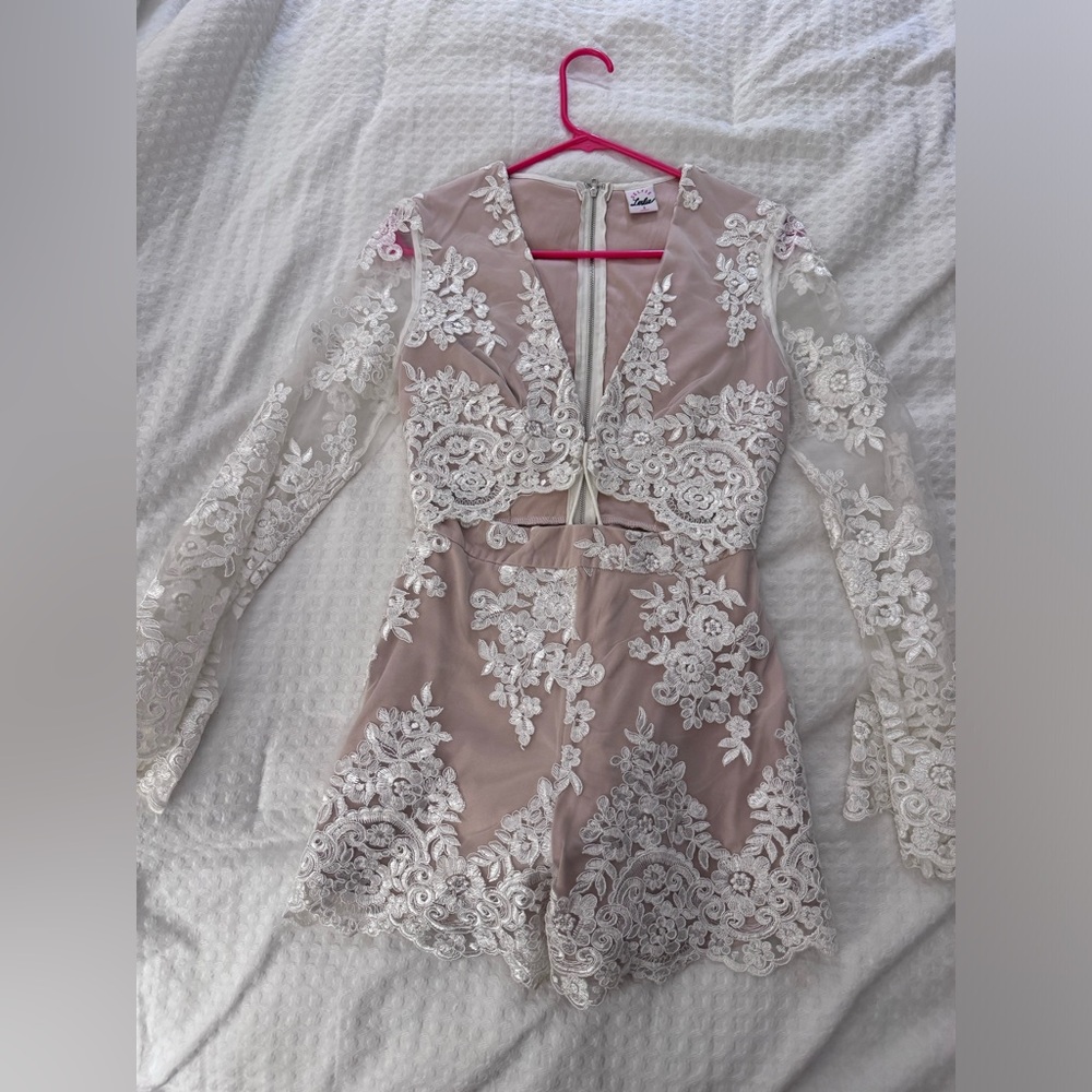 White lace romper